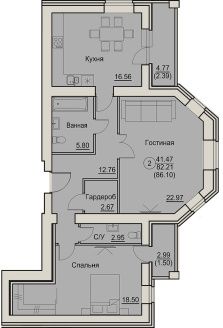 планировка квартиры 86 м2